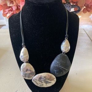 Silver and stone necklace